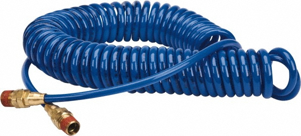 Coilhose Pneumatics Coiled & Self Storing Hose: 20' Long, Male Swivel x Male Swivel - PR532-20B-B