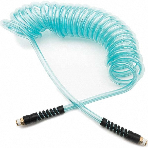 Parker Coiled & Self Storing Hose: 5/16" ID, 10' Long, MNPT (Swivel) x MNPT (Swivel) - 95UFS85TBL010