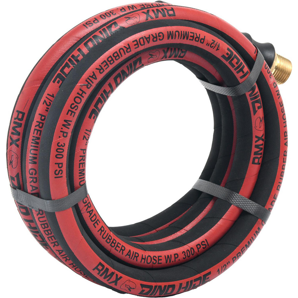 Dino-Hide Air & Multi-Purpose Hose: Hose Type: Multipurpose Air Hose; Length Ft. (Feet): 10; Type: Rubber Air Hose; Inside Diameter (Inch): 1/2 - WLEPRO1210