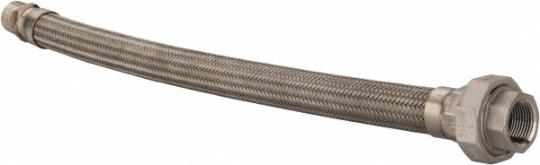 Made in USA 24" OAL, 1" ID, 580 Max psi, Flexible Metal Hose Assembly - 48423644
