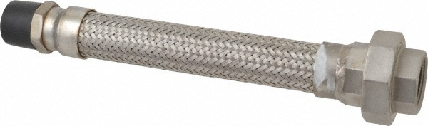 Made in USA 24" OAL, 1" ID, 580 Max psi, Flexible Metal Hose Assembly - 48423644