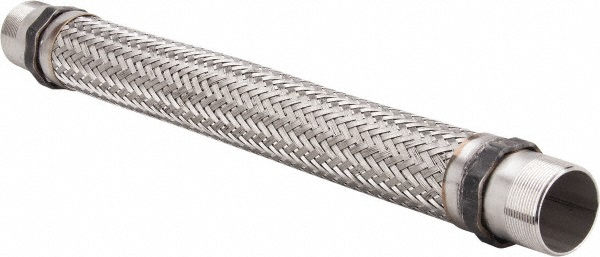 Made in USA 24" OAL, 2" ID, 450 Max psi, Flexible Metal Hose Assembly - 48423537