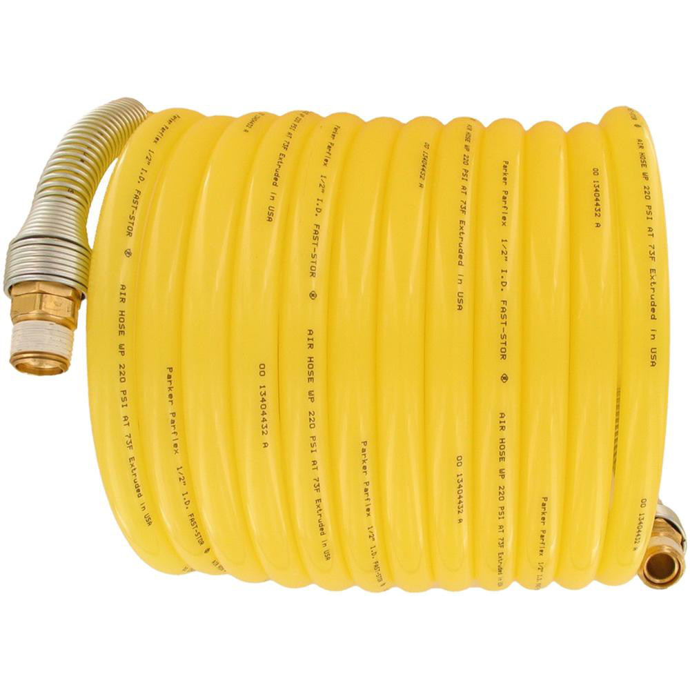 Parker Air & Multi-Purpose Hose: Hose Type: Jackhammer Hose, Multipurpose Air Hose, Sledgehammer Hose; Length Ft. (Feet): 12; Type: Coiled Hose; Inside Diameter (Inch): 1/2 - NFS-08-012