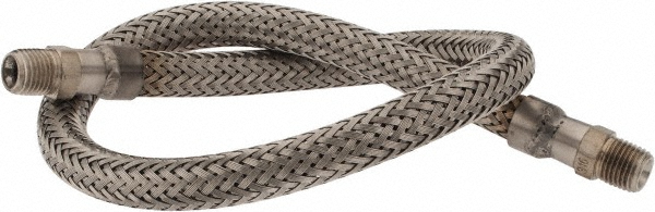 Made in USA 24" OAL, 1/4" ID, 2,240 Max psi, Flexible Metal Hose Assembly - 48423149