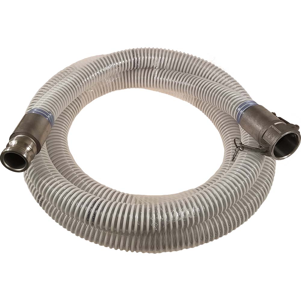 Kuriyama of America Food & Beverage Hose: 1-1/2" ID, 1.92" OD, 5' Long - WBS150-05CESS
