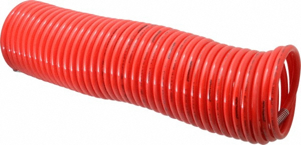 Coilhose Pneumatics Coiled & Self Storing Hose: 1/8" ID, 5' Long, Male Swivel x Male Swivel - N18-5B