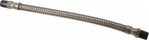 Made in USA 12" OAL, 1/4" ID, 2,240 Max psi, Flexible Metal Hose Assembly - 48417281
