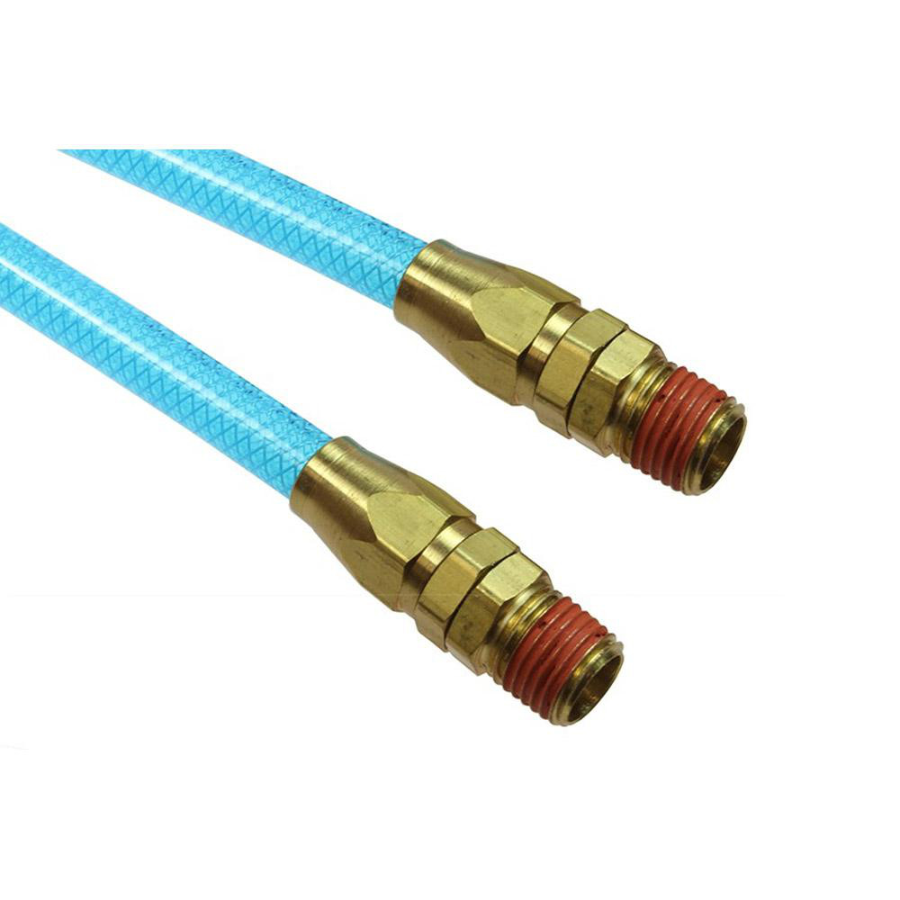 Coilhose Pneumatics Coiled & Self Storing Hose: 3/8" ID, 10' Long, Male Swivel x Male Swivel - PRE38-10B-T