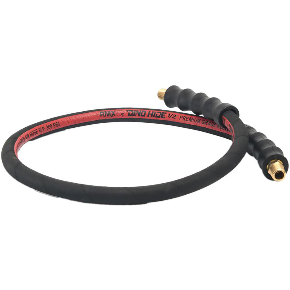 Dino-Hide Air & Multi-Purpose Hose: Hose Type: Lead-in Whip Hose; Length Ft. (Feet): 3; Type: Rubber Air Hose; Inside Diameter (Inch): 1/2 - WLEPROLD1203