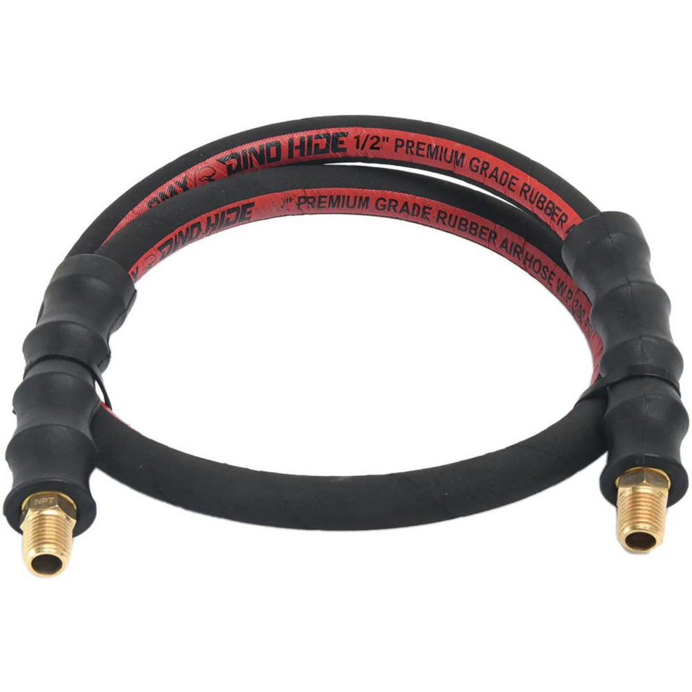 Dino-Hide Air & Multi-Purpose Hose: Hose Type: Lead-in Whip Hose; Length Ft. (Feet): 3; Type: Rubber Air Hose; Inside Diameter (Inch): 1/2 - WLEPROLD1203