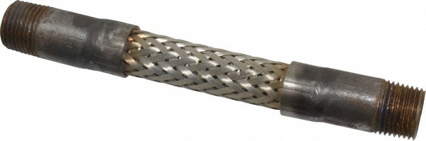 Made in USA 12" OAL, 1/2" ID, 1,500 Max psi, Flexible Metal Hose Assembly - 03318748