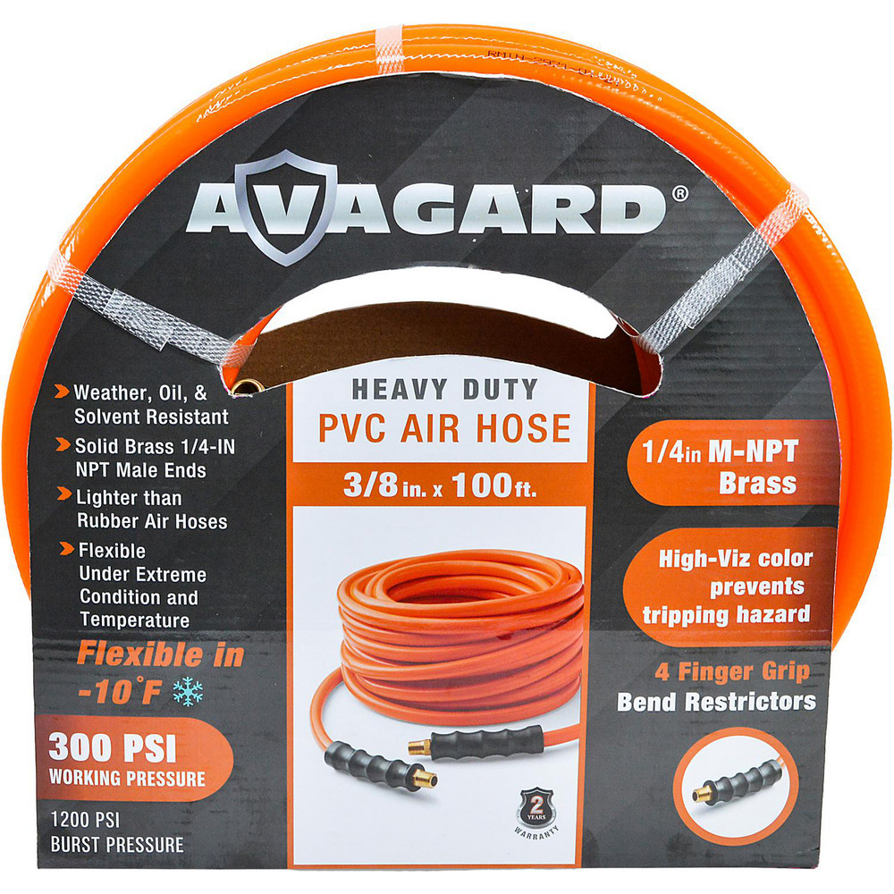 AvaGard Air & Multi-Purpose Hose: Hose Type: Multipurpose Air Hose; Length Ft. (Feet): 100; Type: PVC Air Hose; Inside Diameter (Inch): 3/8 - AVGPV38100