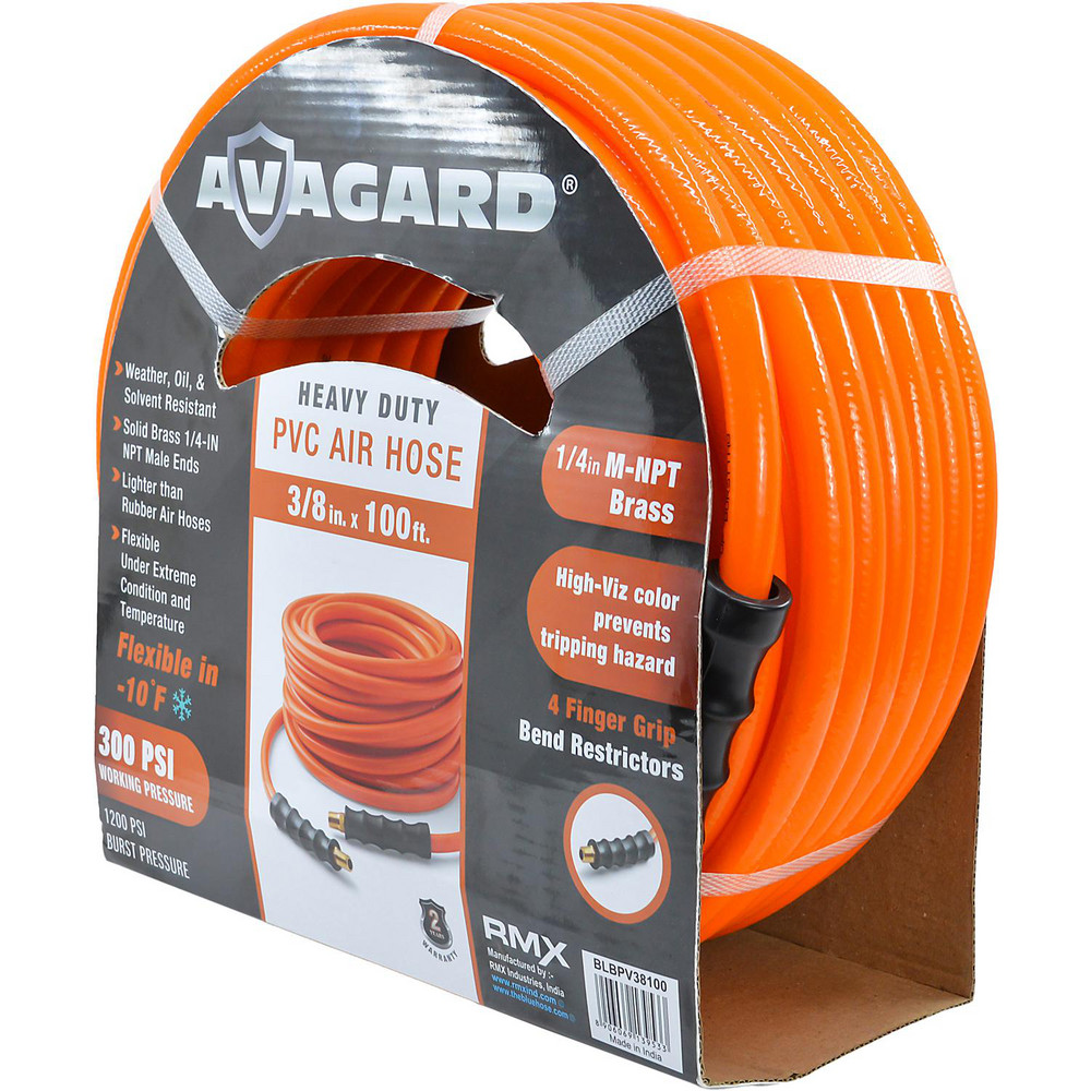 AvaGard Air & Multi-Purpose Hose: Hose Type: Multipurpose Air Hose; Length Ft. (Feet): 100; Type: PVC Air Hose; Inside Diameter (Inch): 3/8 - AVGPV38100