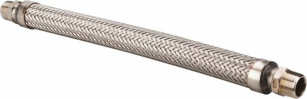 Made in USA 18" OAL, 3/4" ID, 600 Max psi, Flexible Metal Hose Assembly - 48420632