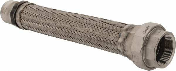 Made in USA 18" OAL, 3/4" ID, 600 Max psi, Flexible Metal Hose Assembly - 48420632