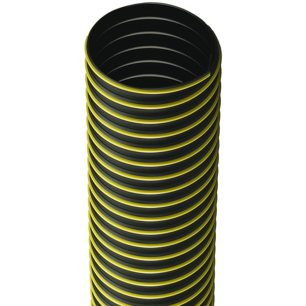 Flexaust Duct Hose: Thermoplastic Rubber, 2-1/2" ID, 14 psi - 89010250025