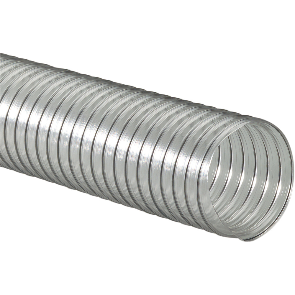 Flexaust Duct Hose: Polyvinylchloride, 10" ID, 3 Hg Vac Rating, 8 psi - 8211100050