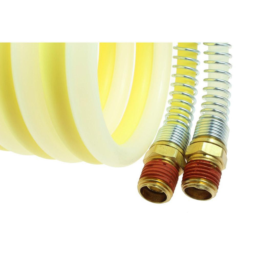 Coilhose Pneumatics Coiled & Self Storing Hose: 5/16" ID, 25' Long, Male Swivel x Male Swivel - N516Y-N516N-25B
