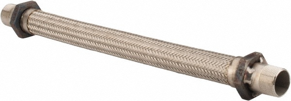 Made in USA 24" OAL, 1-1/4" ID, 450 Max psi, Flexible Metal Hose Assembly - 48423651