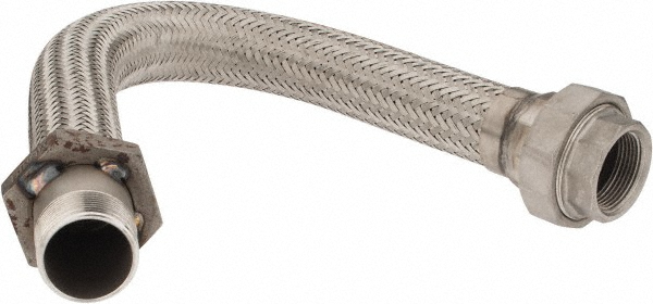 Made in USA 24" OAL, 1-1/4" ID, 450 Max psi, Flexible Metal Hose Assembly - 48423651