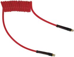 PRO-SOURCE Coiled & Self Storing Hose: 3/8" ID, 20' Long, Male Swivel x Male Swivel - 5540038320PRO