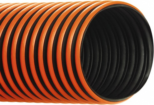 Flexaust Duct Hose: Polyester, 6" ID, 5.5 Hg Vac Rating, 3.3 psi - 486060025