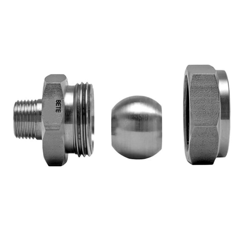 Bete Fog Nozzle Stainless Steel Adjustable Swivel Joint Nozzle: 1/8" Pipe, 40 to 70 ° Spray Angle - 1/8X1/8SJ@5