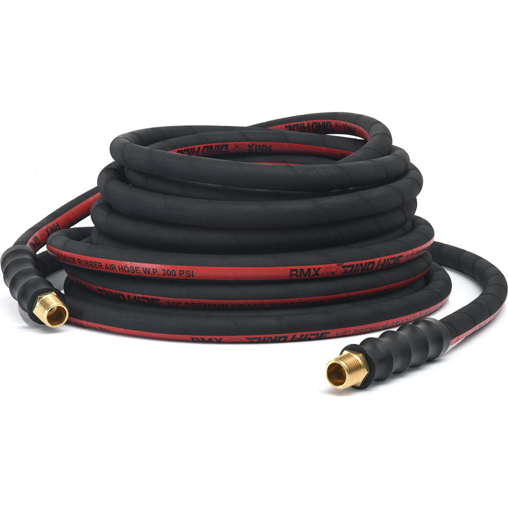 Dino-Hide Air & Multi-Purpose Hose: Hose Type: Multipurpose Air Hose; Length Ft. (Feet): 100; Type: Rubber Air Hose; Inside Diameter (Inch): 1/2 - WLEPRO12100