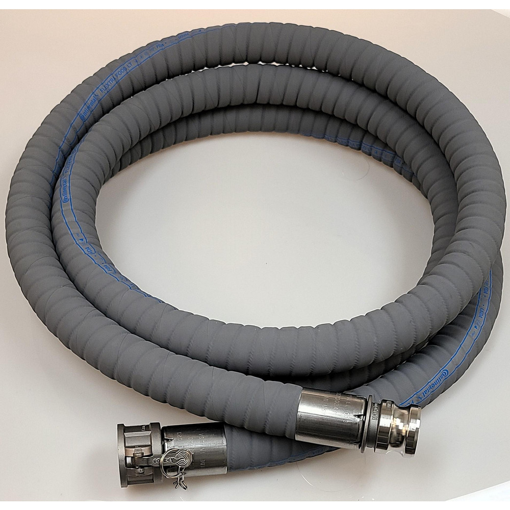 Alliance Hose & Rubber Food & Beverage Hose: 2" ID, 2.4" OD, 20' Long - FTG200-20CE-M