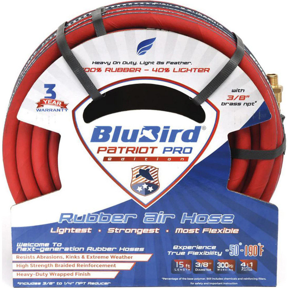 Patriot Pro Air & Multi-Purpose Hose: Hose Type: Multipurpose Air Hose; Length Ft. (Feet): 15; Type: Rubber Air Hose; Inside Diameter (Inch): 3/8 - PPPRO3815