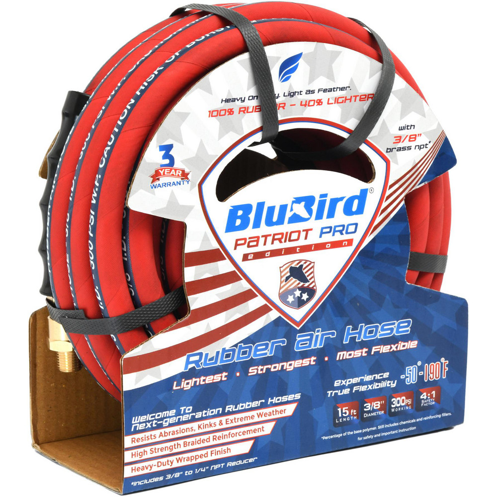 Patriot Pro Air & Multi-Purpose Hose: Hose Type: Multipurpose Air Hose; Length Ft. (Feet): 15; Type: Rubber Air Hose; Inside Diameter (Inch): 3/8 - PPPRO3815