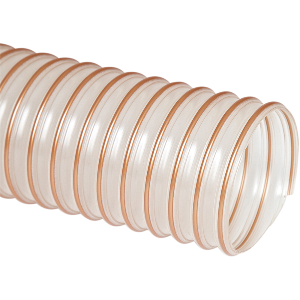 Flexaust Duct Hose: Urethane, 7" ID, 12 Hg Vac Rating, 22 psi - 83910700025