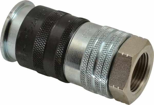 Coilhose Pneumatics Coiled & Self Storing Hose: 3/4" ID, 25' Long, Male Swivel x Male Swivel - N34-25B
