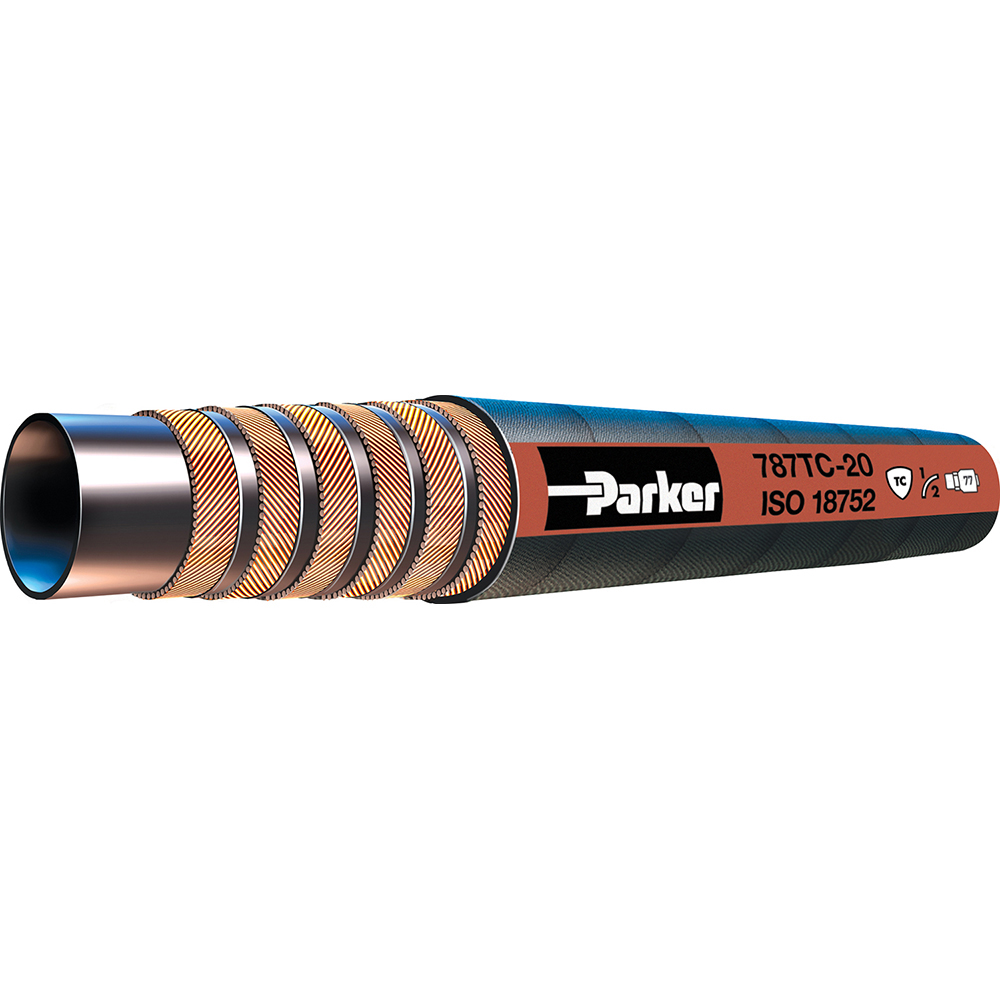 Parker 1-1/2" ID x 2.08" OD, 5,000 Working psi Hydraulic Hose - 787TC-24-BX