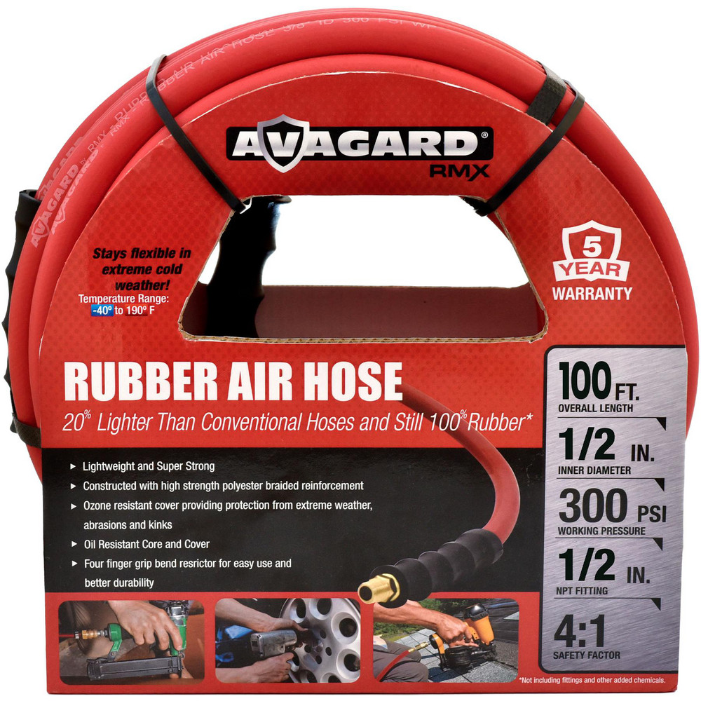 AvaGard Air & Multi-Purpose Hose: Hose Type: Multipurpose Air Hose; Length Ft. (Feet): 100; Type: Rubber Air Hose; Inside Diameter (Inch): 1/2 - AVG12100