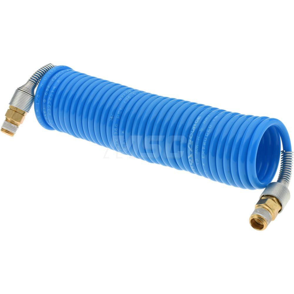 Coilhose Pneumatics Coiled & Self Storing Hose: 1/8" ID, 50' Long - N18Y-N18N-50