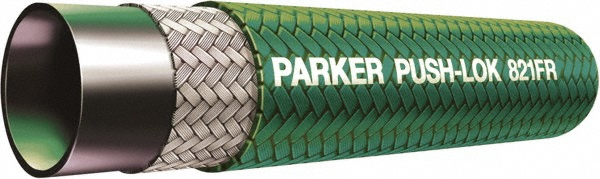 Parker Push-on Air Hose: 3/4" ID, Priced as 1' Increments, 20' Minimum Cut Length, 200' Total Coil Length - 821FR-12-GRN-RL