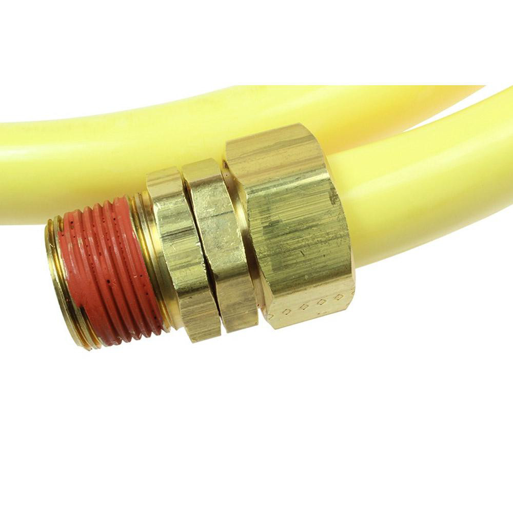 Coilhose Pneumatics Coiled & Self Storing Hose: 3/4" ID, 17' Long, Male Swivel x Male Swivel - N34-17B