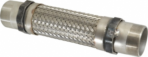 Made in USA 12" OAL, 2" ID, 450 Max psi, Flexible Metal Hose Assembly - 48417075