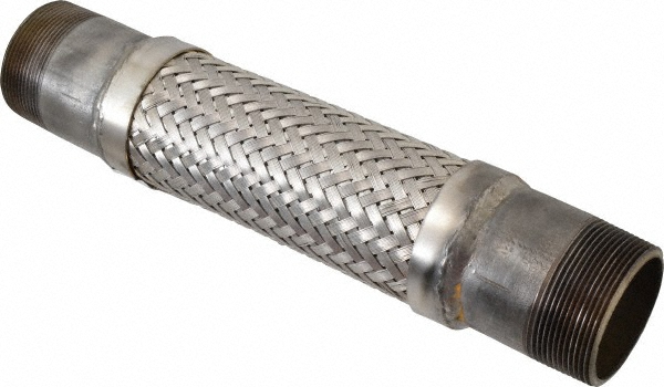 Made in USA 12" OAL, 2" ID, 450 Max psi, Flexible Metal Hose Assembly - 48417075