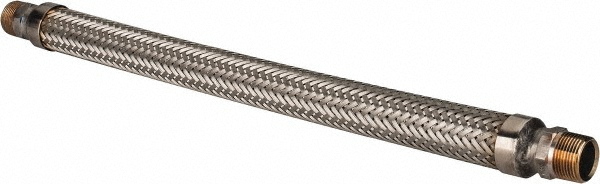 Made in USA 24" OAL, 1" ID, 580 Max psi, Flexible Metal Hose Assembly - 48423503