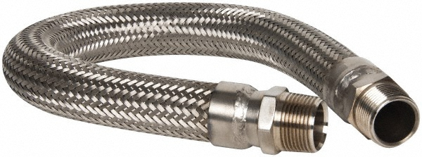 Made in USA 24" OAL, 1" ID, 580 Max psi, Flexible Metal Hose Assembly - 48423503