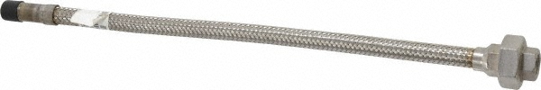 Made in USA 18" OAL, 3/8" ID, 1,450 Max psi, Flexible Metal Hose Assembly - 48420152