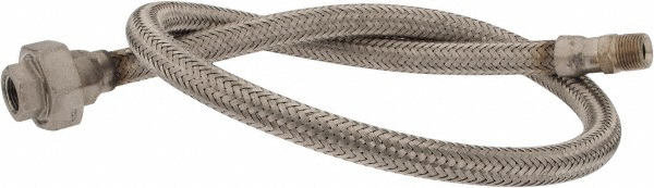 Made in USA 36" OAL, 3/8" ID, 1,450 Max psi, Flexible Metal Hose Assembly - 48429294