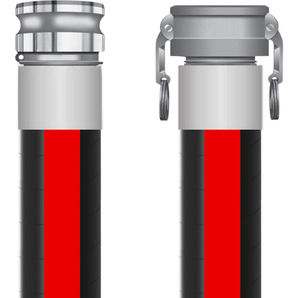 RubberWorx Chemical & Petroleum Hose: 3" ID, 3.66" OD, 10' Long, MPT - UHMW-3X10-MMSS