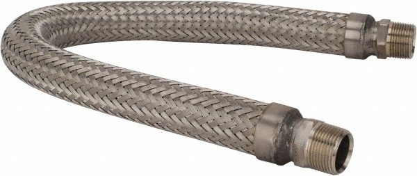 Made in USA 30" OAL, 1" ID, 580 Max psi, Flexible Metal Hose Assembly - 48426183