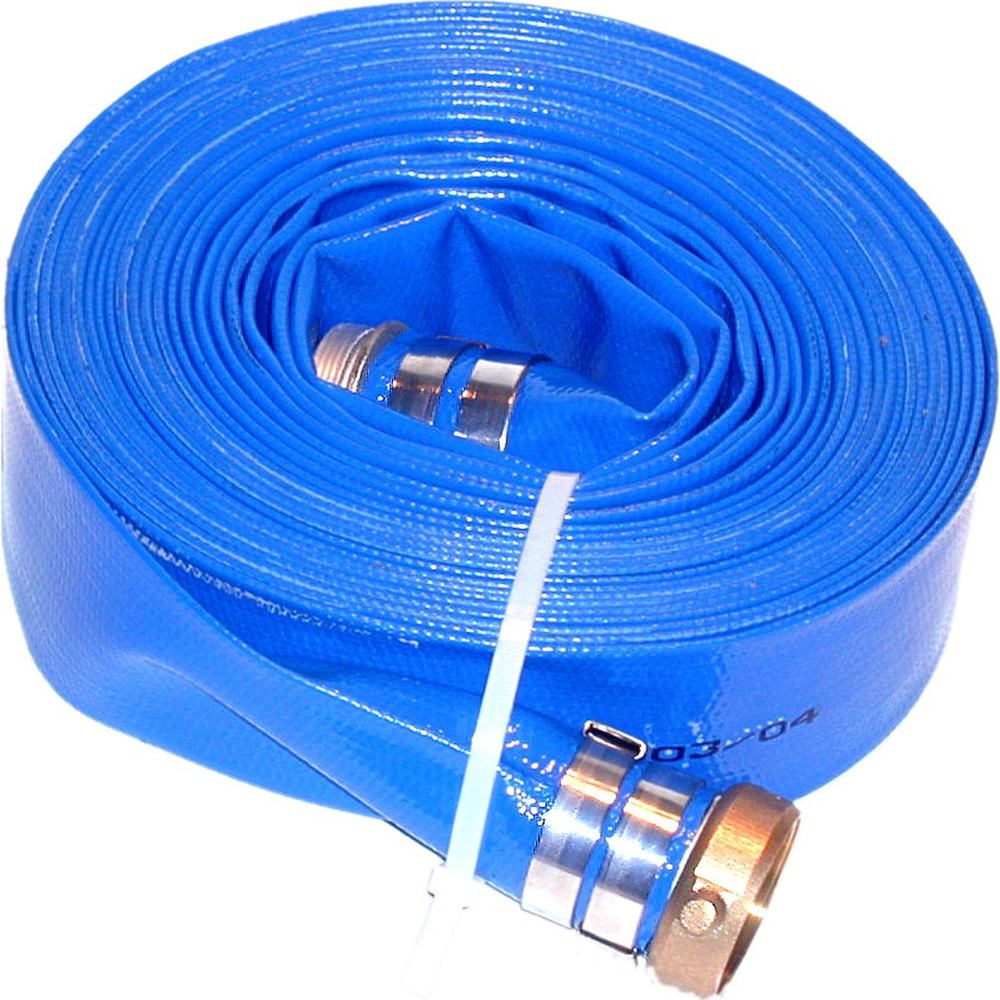 RubberWorx Water Suction & Discharge Hose: 6" ID, 6.8" OD, 50' Long - WDPVCBL60X50PLA
