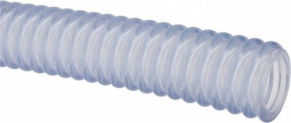Kuriyama of America Food & Beverage Hose: Polyvinyl Chloride, 8" ID, 8.85" OD, Priced as 1' Increments, 5' Minimum Cut Length, 20' Total Coil Length - WT800