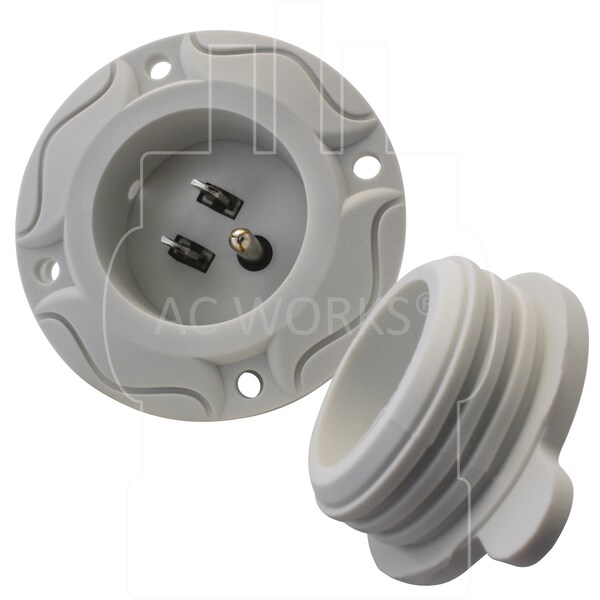 Ac Works STW Extension Cord, 12 AWG, Indoor/Outdoor, 12/3, 1 Outlets, White, PVC, L21-20P, 1 ft - IN515520WT