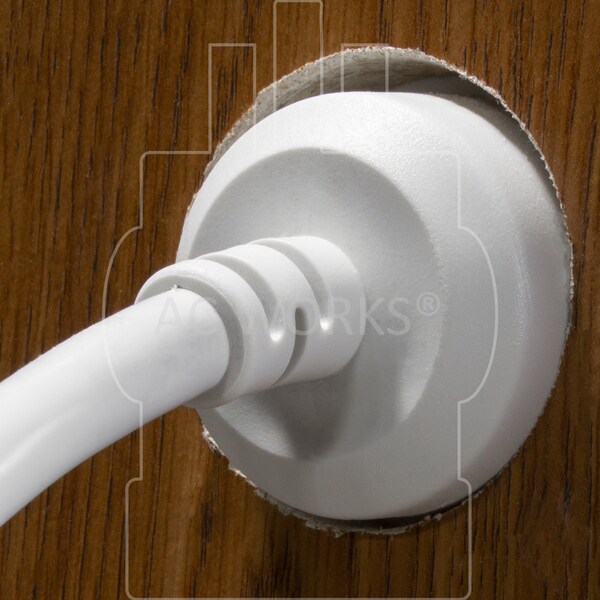 Ac Works STW Extension Cord, 12 AWG, Indoor/Outdoor, 12/3, 1 Outlets, White, PVC, L21-20P, 1 ft - IN515520WT